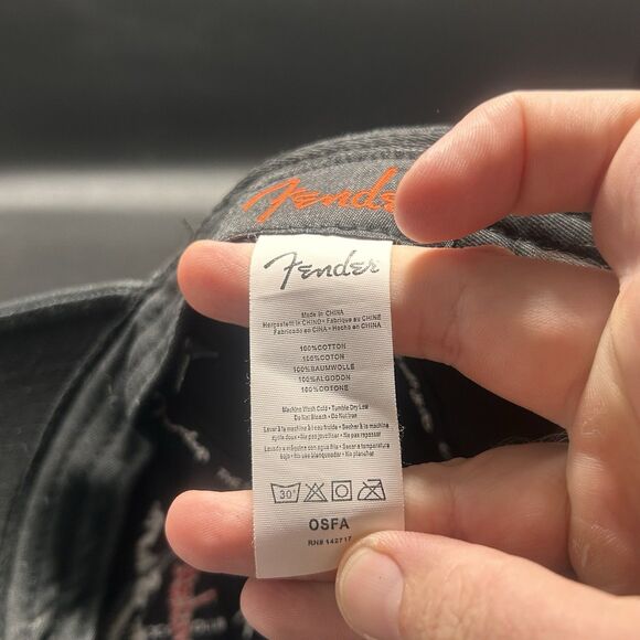 Fender Custom Shop Hat Unisex Black Adjustable OSFA 100% Cotton - Picture 7 of 7